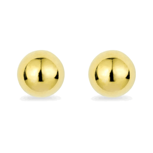 GLOW EARRINGS round sterling silver studs showing both 24k gold-plated and rhodium-plated finishes