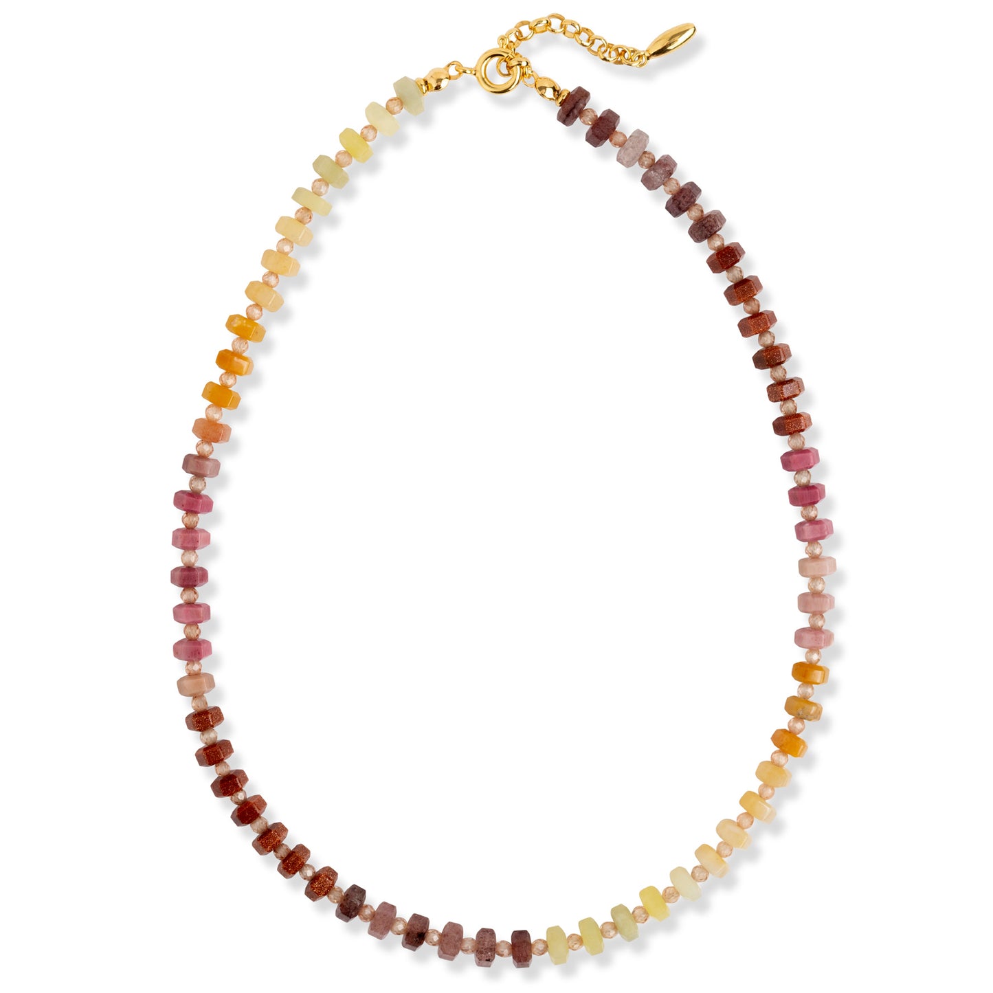 SUNSET NECKLACE - Multicolour Gemstone & Zirconia Beaded Necklace